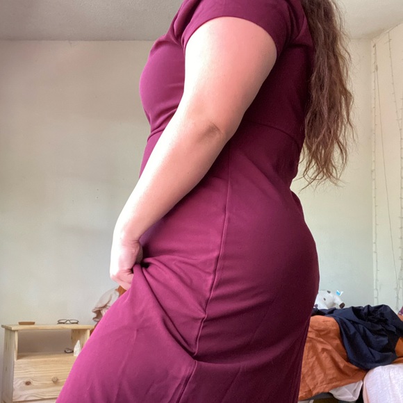 Maroon Maxi Dress Wedding Prom Plus Size SHEIN - Picture 2 of 3